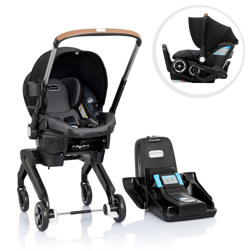 temu doona stroller Evenflo Evenflo Shyft DualRide Infant Car Seat Stroller Combo with Carryall Storage