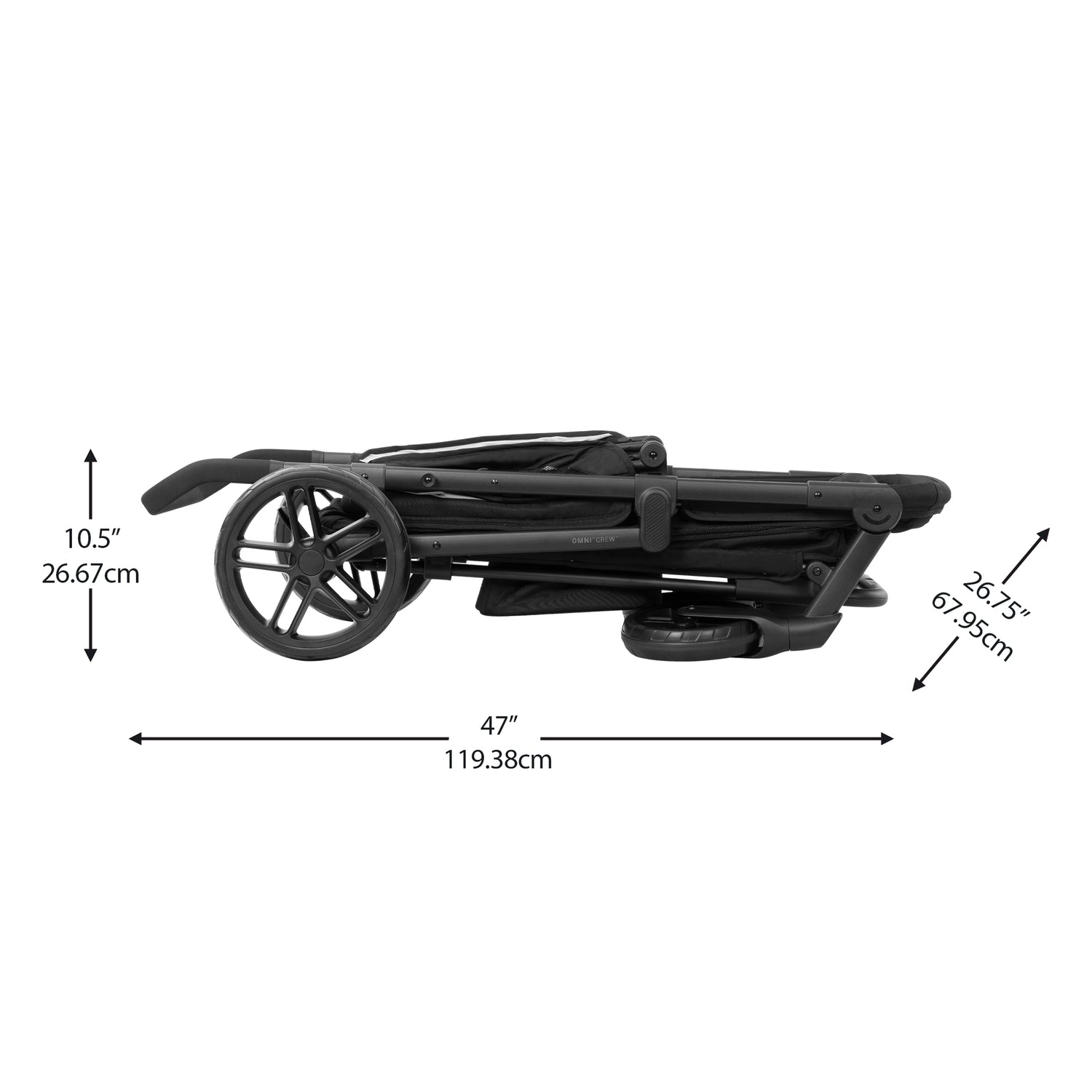 Omni Crew 3-in-1 Stroller Wagon dimensions diagram