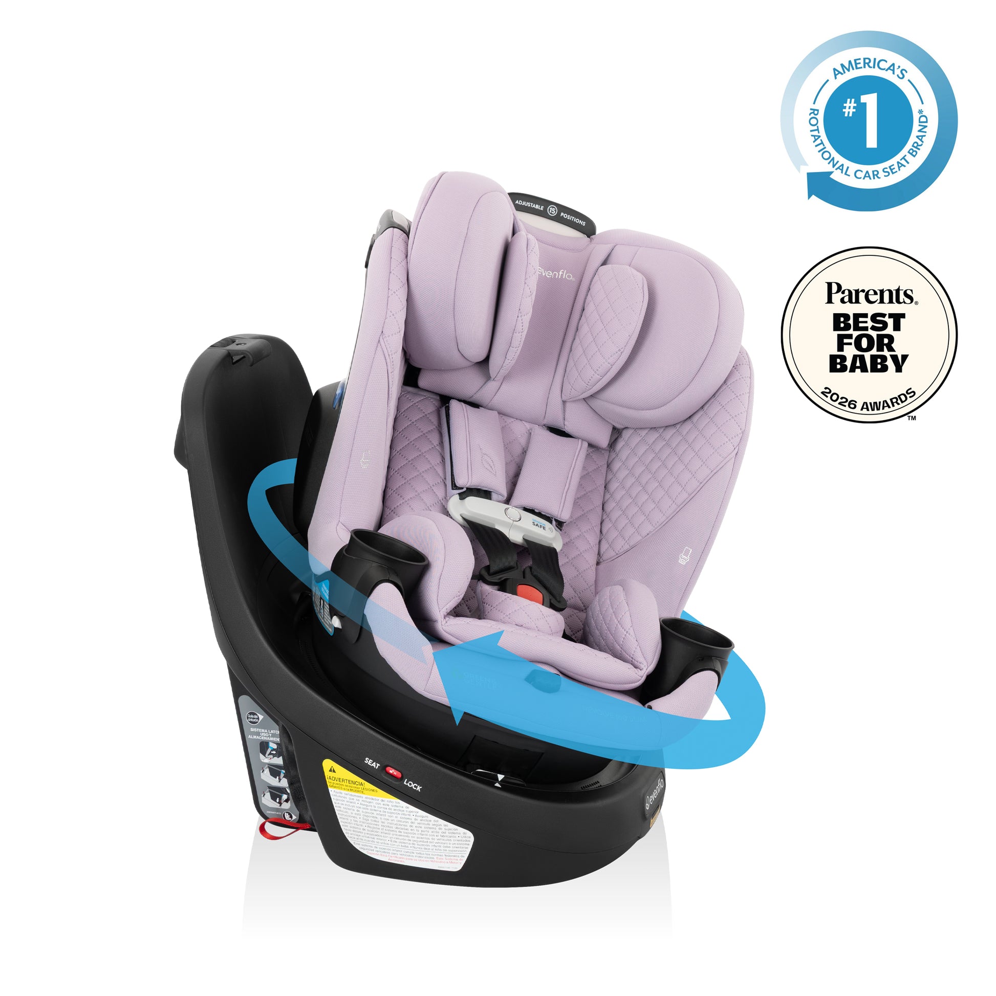Revolve360 Slim 2-in-1 Rotating Car Seat with Green & Gentle Fabric (Agate)