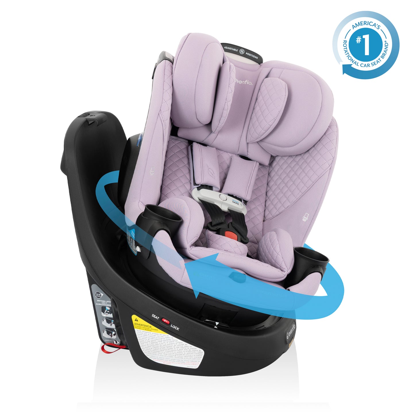 Revolve360 Slim 2-in-1 Rotating Car Seat with Green & Gentle Fabric (Agate)