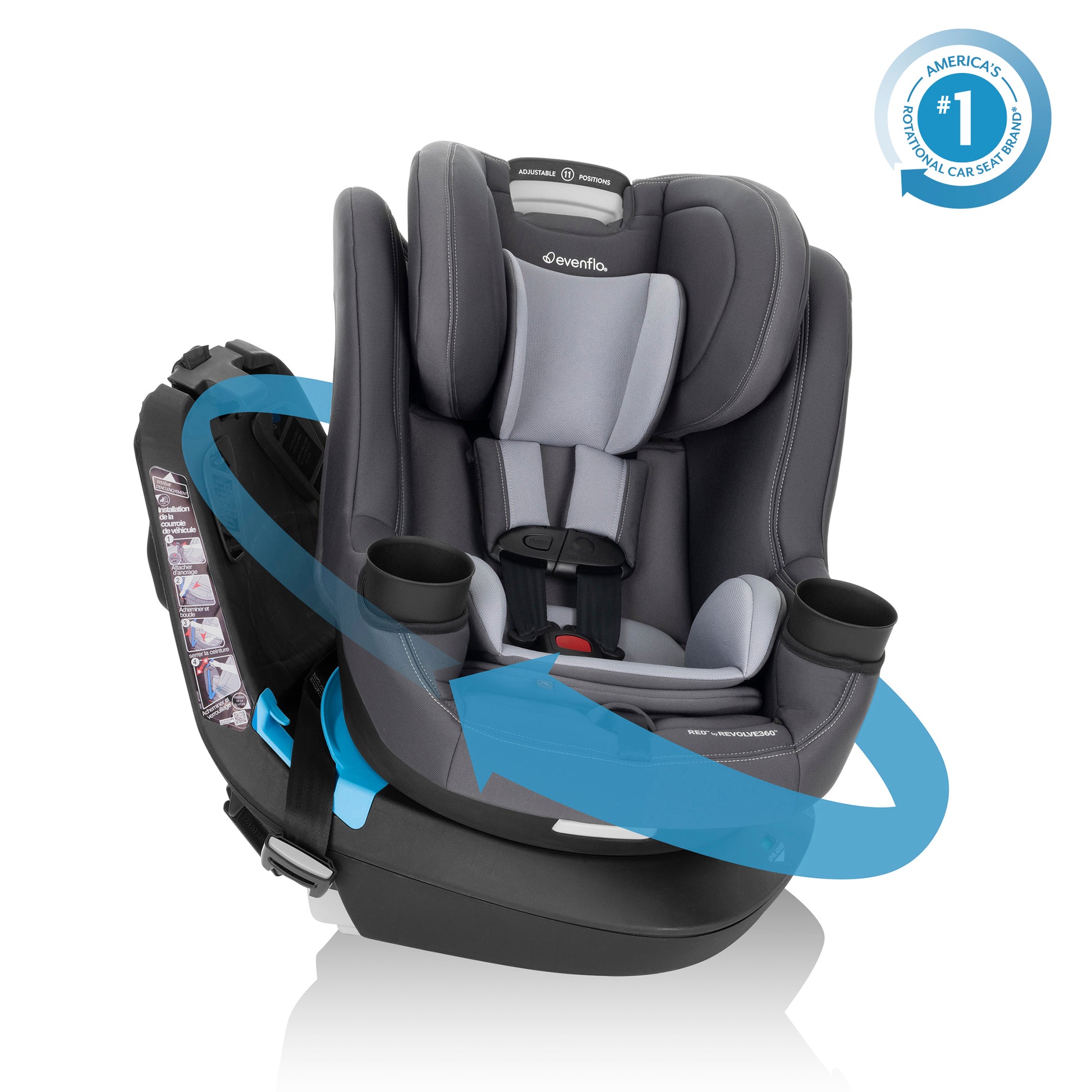 evenflo revolve360 extend all-in-one rotational convertible car seat - revere Evenflo REO by Revolve360 Rotating Convertible Car Seat with Quick Clean Cover