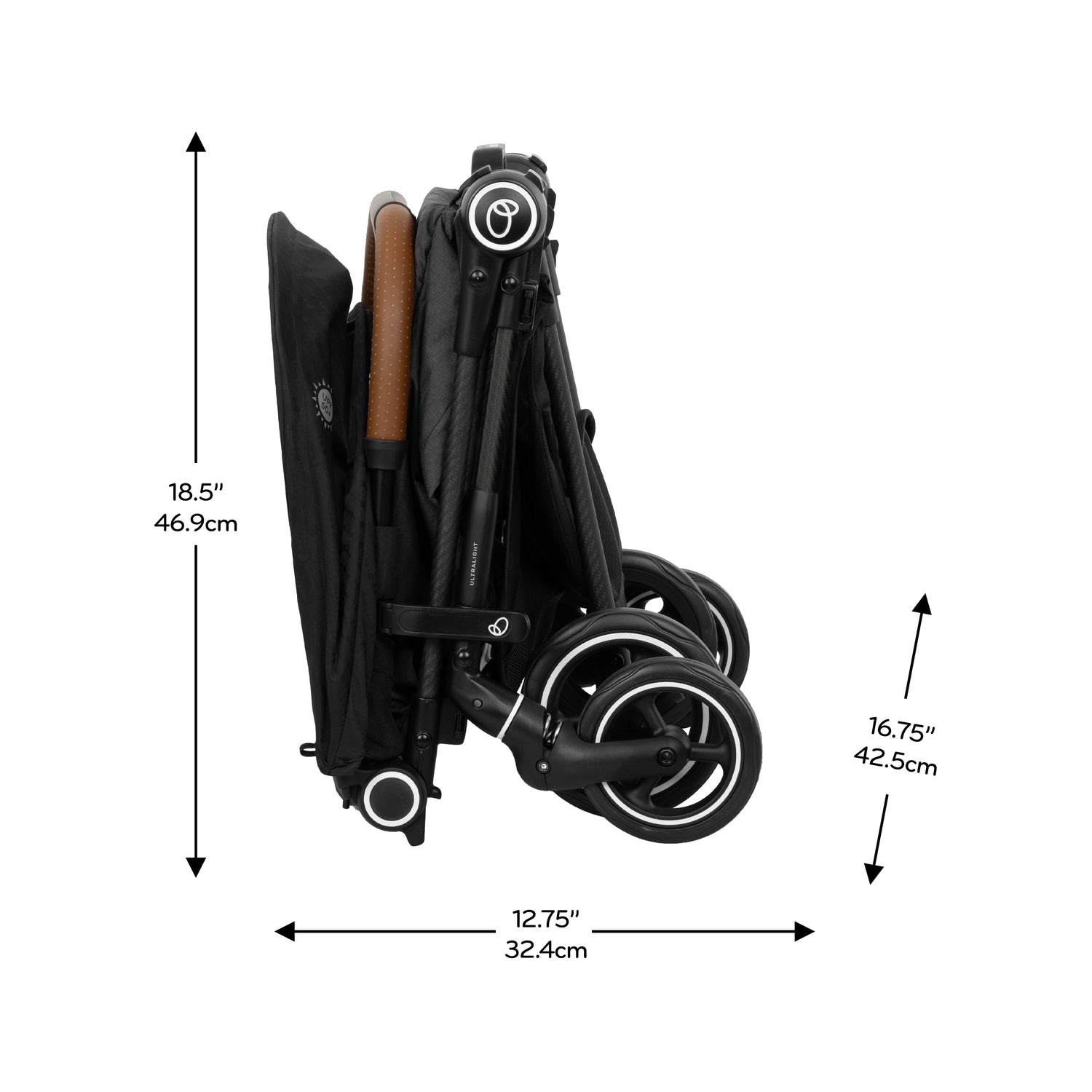 Hummingbird Ultra-Lightweight Carbon Fiber Stroller dimensions diagram