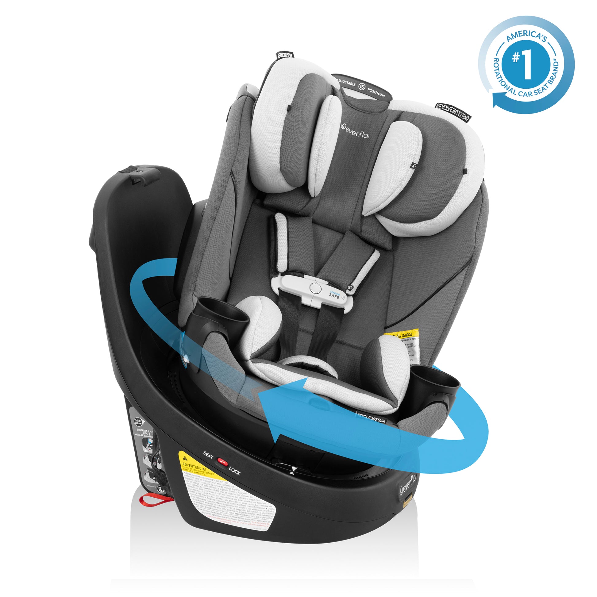 Revolve360 Slim 2-in-1 Rotational Car Seat with SensorSafe