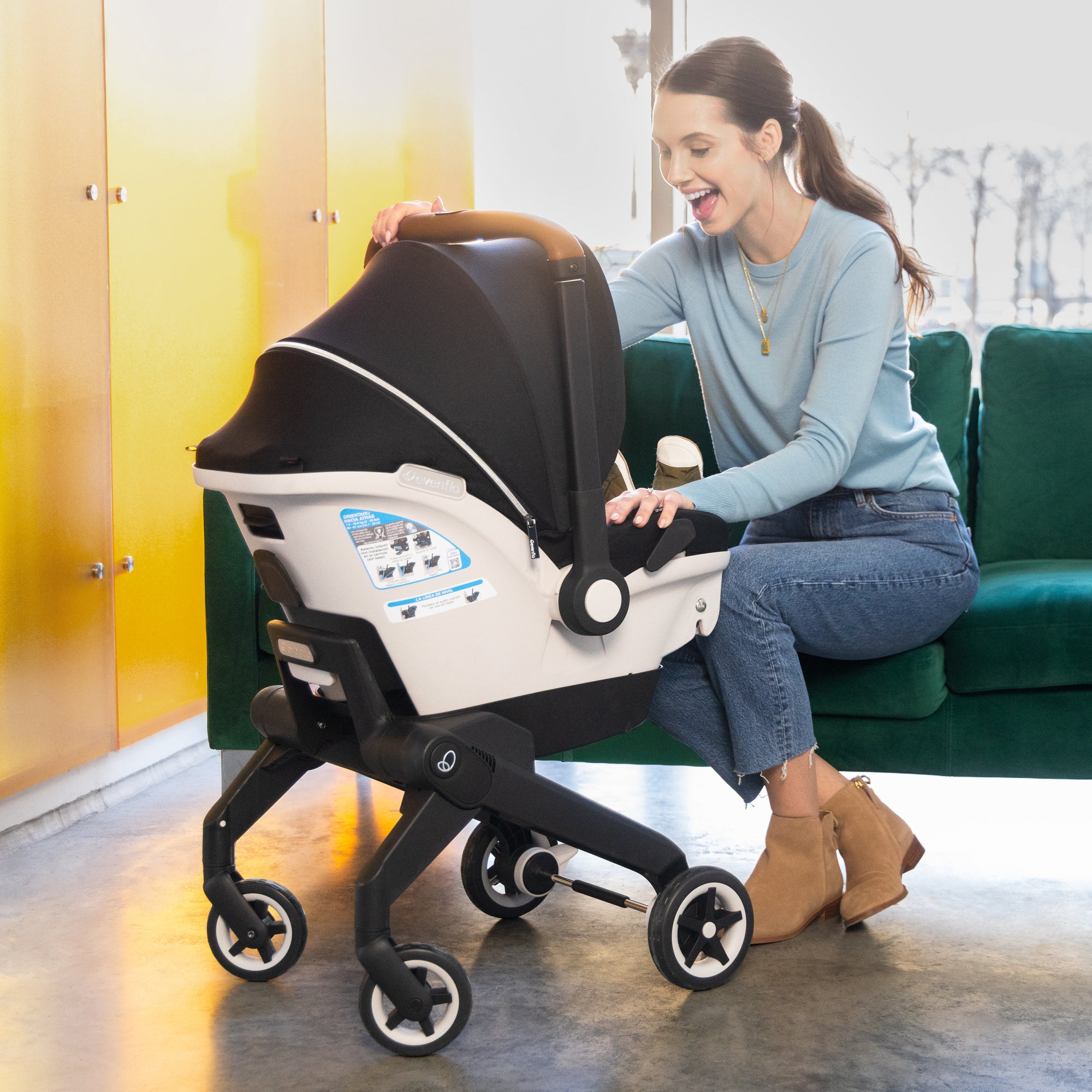 Gold Shyft DualRide Infant Car Seat and Stroller Combo Evenflo