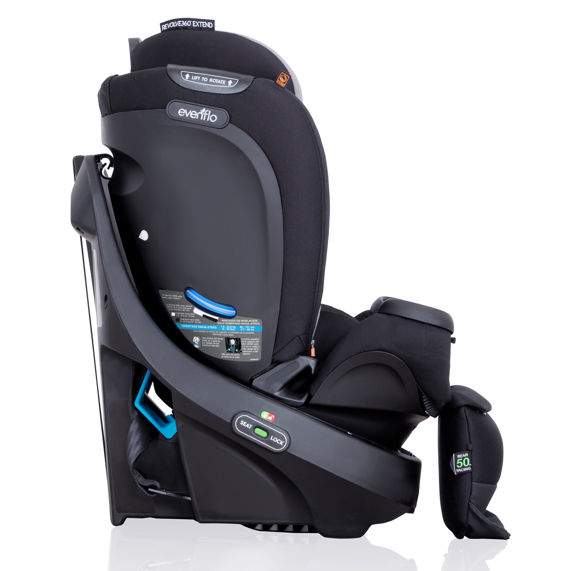 Revolve360 Extend Rotational Convertible Car Seat with Cover Evenflo