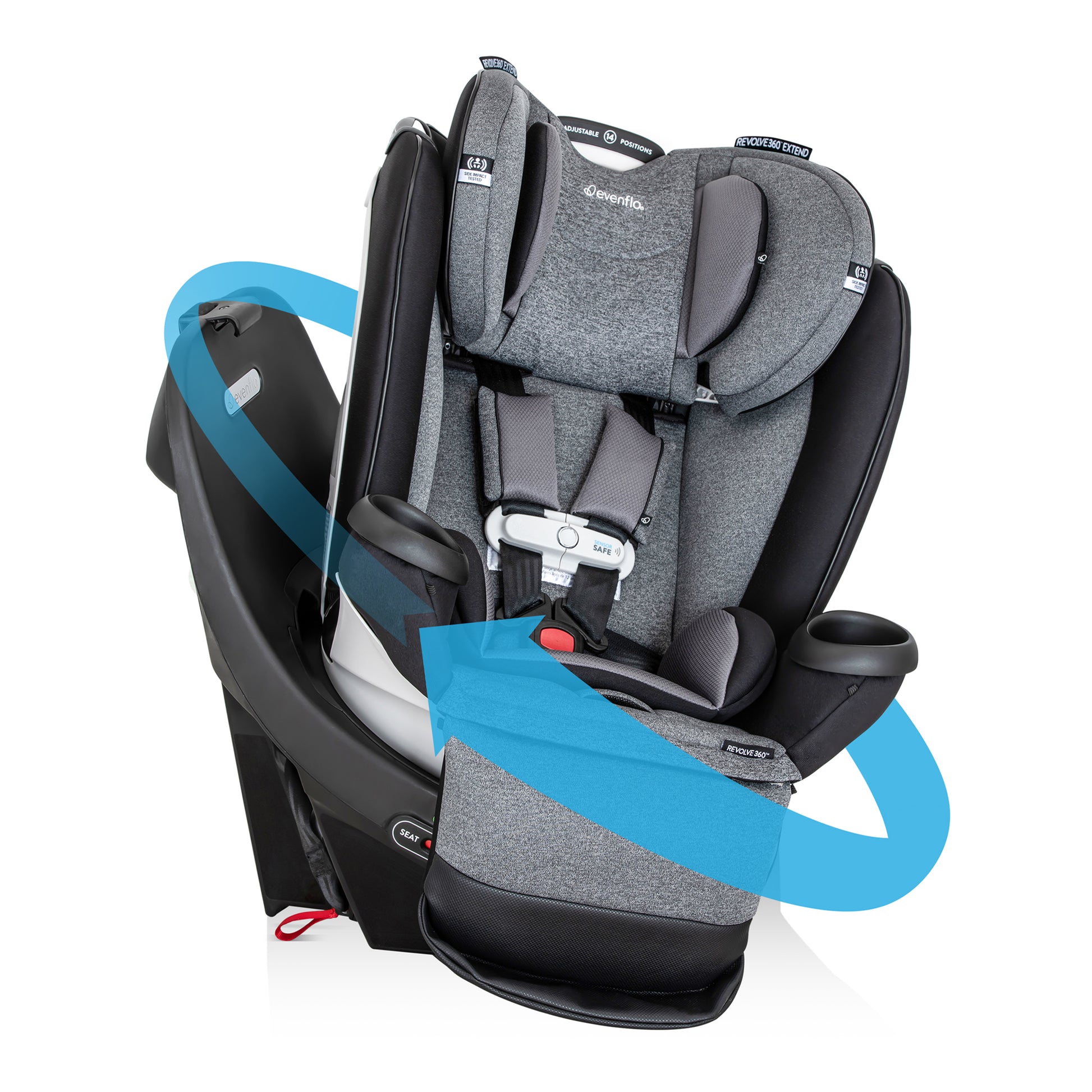 Evenflo® Gold Revolve360 Extend All-in-One Rotational Car Seat with  SensorSafe - Evenflo® Official Site