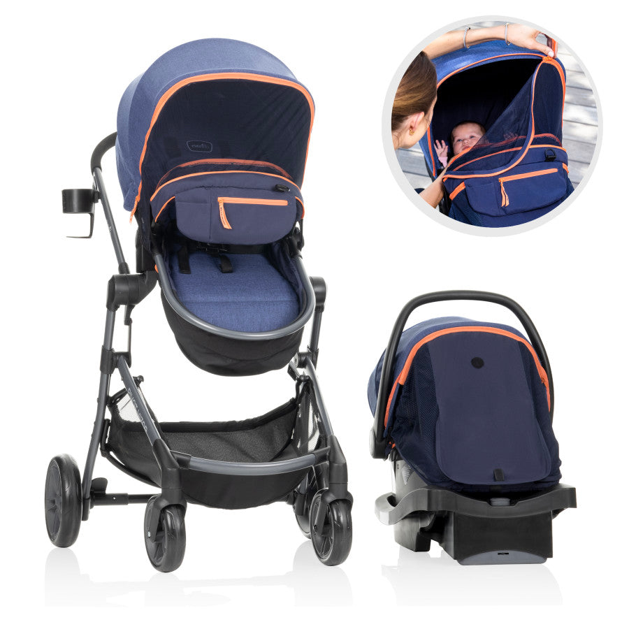 baby stroller and car seat in one Pivot Vizor Travel System with LiteMax Infant Car Seat